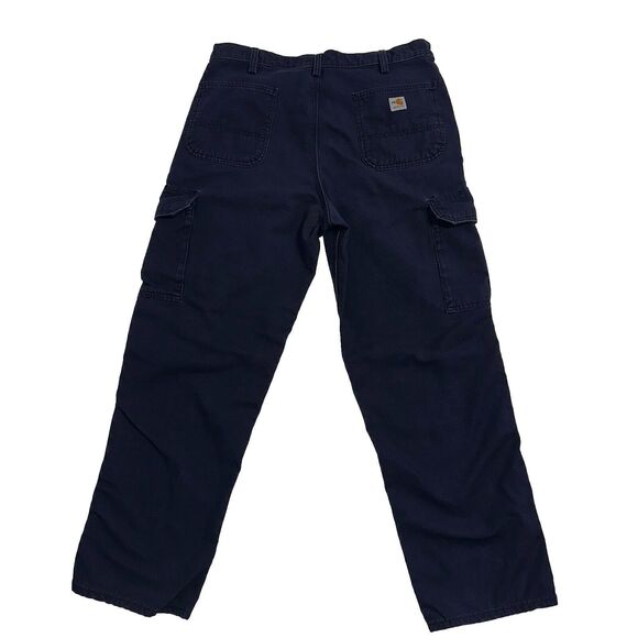 Carhartt Blue Dungaree Fit Flame Resistant Utility Cargo Work Pants Size 38x32 - Picture 6 of 14